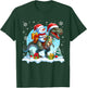 Santa Snowman Riding T-Rex Christmas Family Kids Toddler T-Shirt - T-Shirt | Forest