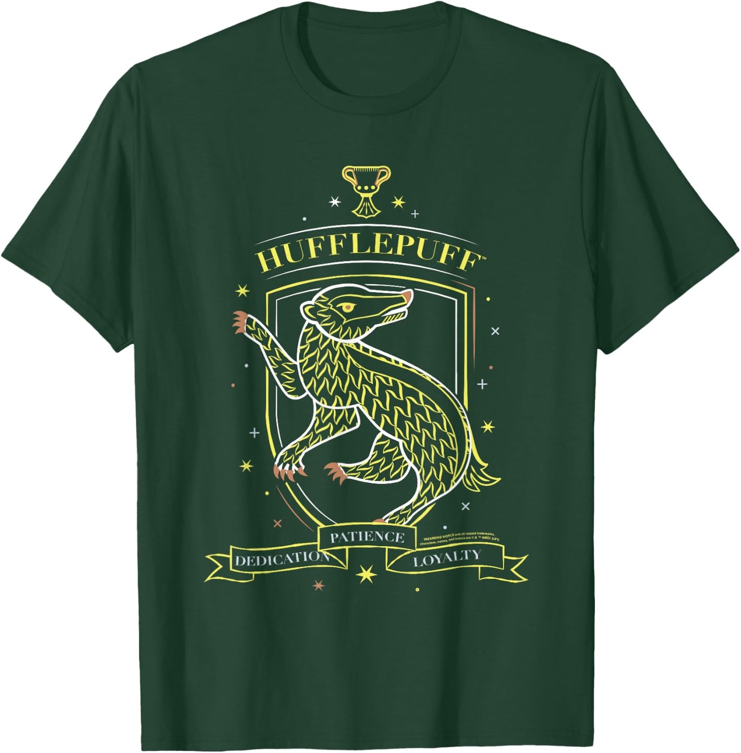 Harry Potter Hand Drawn Hufflepuff Shield T-Shirt - T-Shirt | Forest