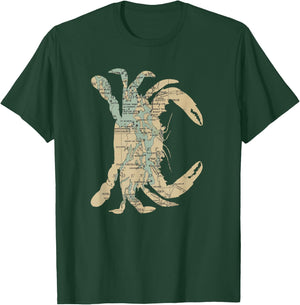 Puget Sound Washington State Crab Silhouette Map T-Shirt - T-Shirt | Forest
