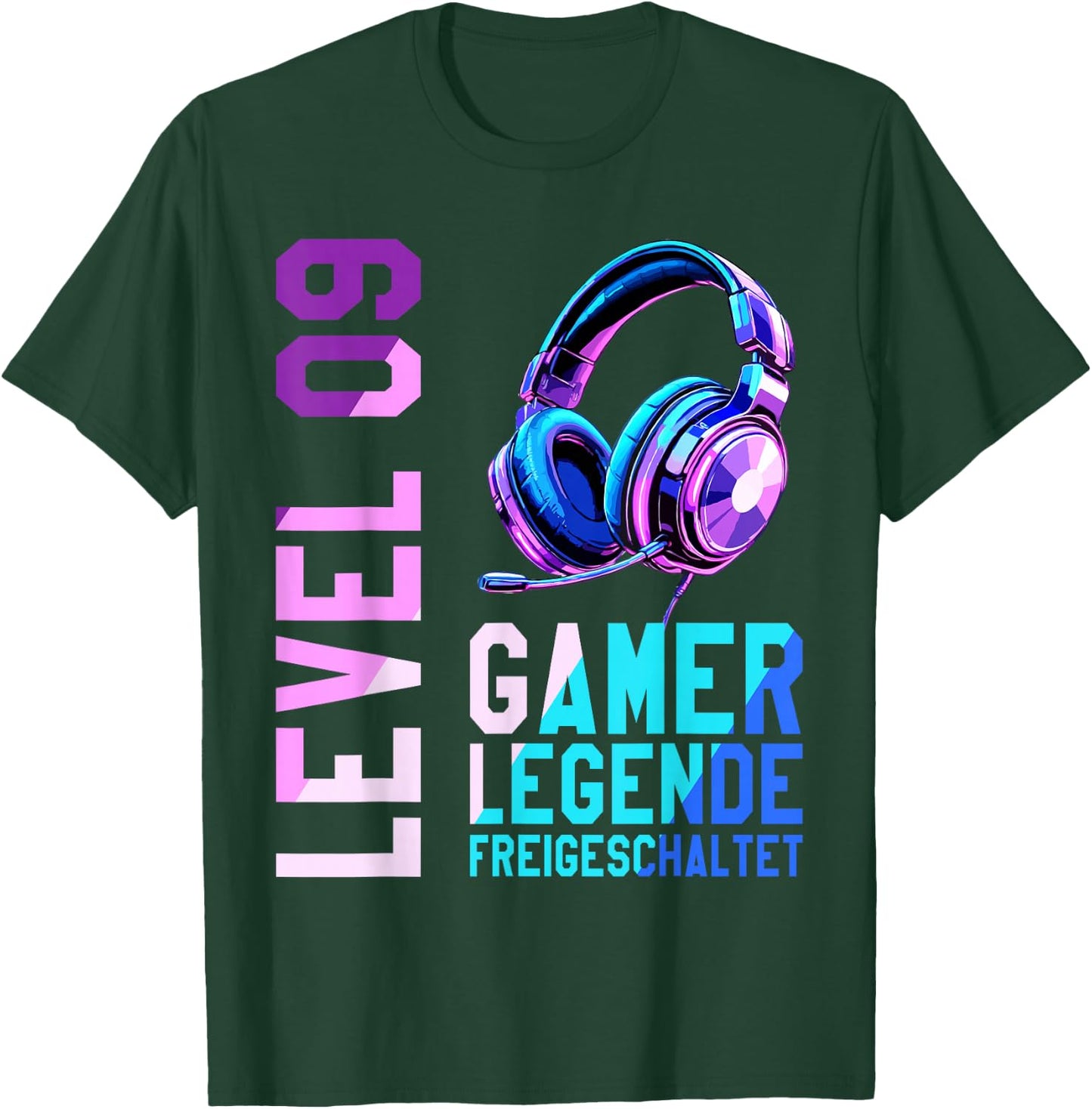 9. Geburtstag Junge Mädchen Gaming Level 9 Jahre T-Shirt - T-Shirt | Forest
