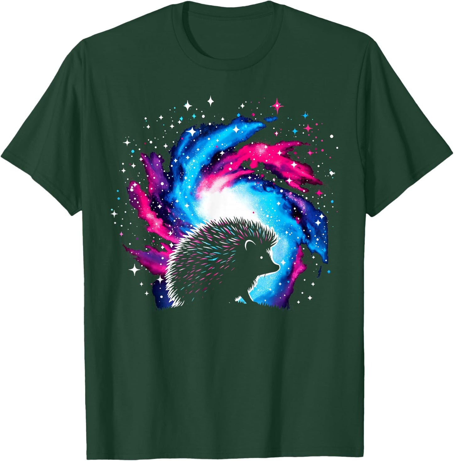 Cool Cosmic Hedgehog Galaxy Graphic Space Art T-Shirt - T-Shirt | Forest