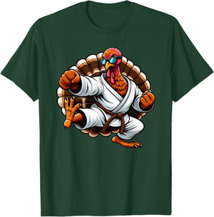 Funny Turkey Thanksgiving Karate Judo Martial Arts Kids T-Shirt - T-Shirt | Forest