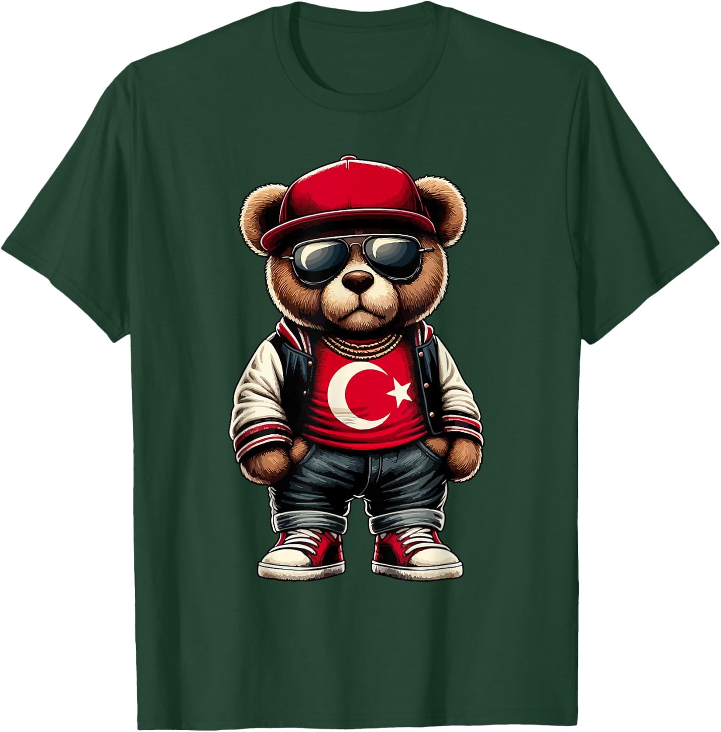 Cool Türkischer Teddybär Türkei Flagge Outfit Street Grafik T-Shirt - T-Shirt | Forest