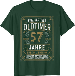 57th Birthday Man Woman 57 Years Decoration Funny Gift , black T-Shirt - T-Shirt | Forest