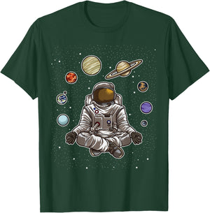 Yoga Astronaut Meditates In Space And feels The Galaxy T-Shirt - T-Shirt | Forest