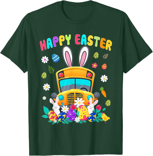 School Bus Driver Happy Easter T-Shirt - T-Shirt | Forest