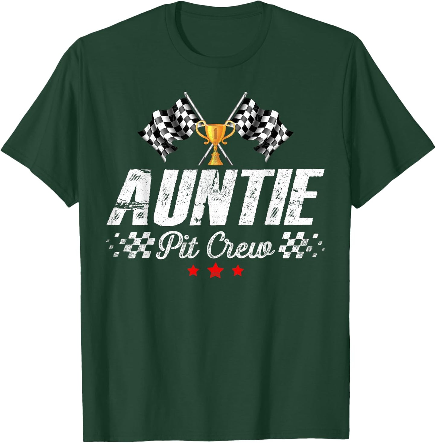 Auntie Pit Crew Race Car Racing Birthday Party Matching T-Shirt - T-Shirt | Forest