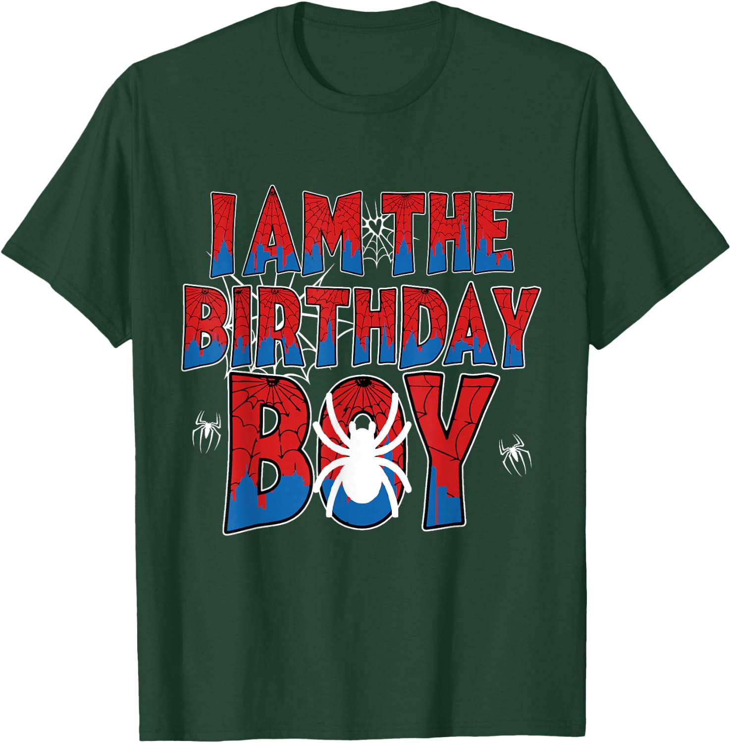 Spider Web Birthday Party I Am The Birthday Boy Family T-Shirt - T-Shirt | Forest