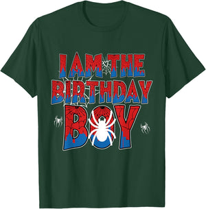 Spider Web Birthday Party I Am The Birthday Boy Family T-Shirt - T-Shirt | Forest