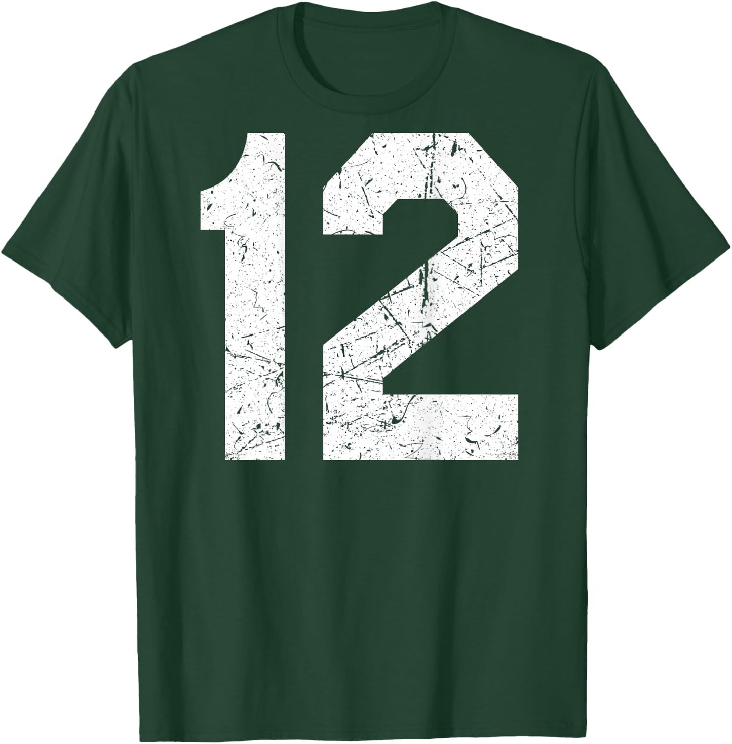Jersey Uniform Number #12 Athletic, 12th Birthday T-Shirt - T-Shirt | Forest