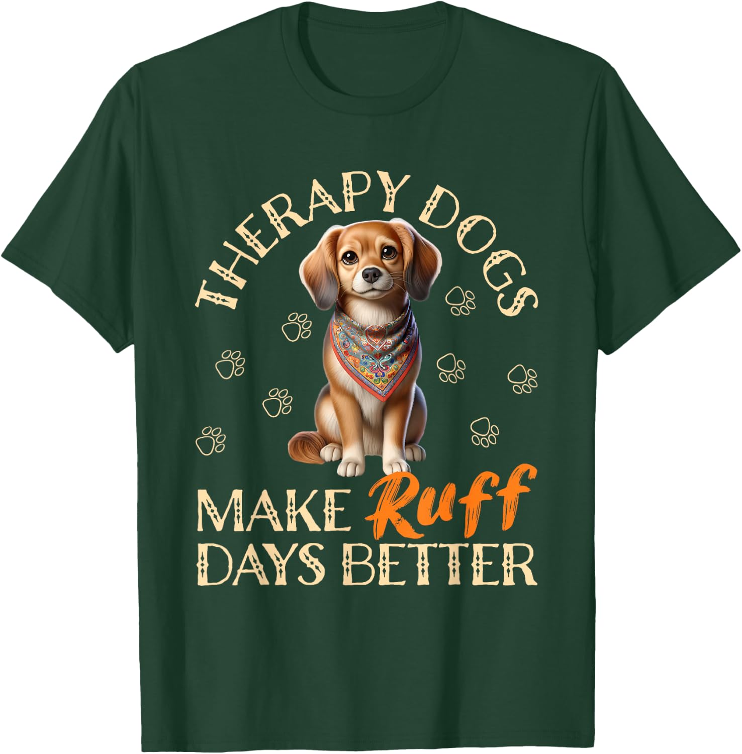 Therapy Dog Team Men Women Kids T-Shirt - T-Shirt | Forest