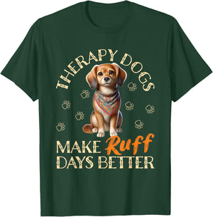 Therapy Dog Team Men Women Kids T-Shirt - T-Shirt | Forest
