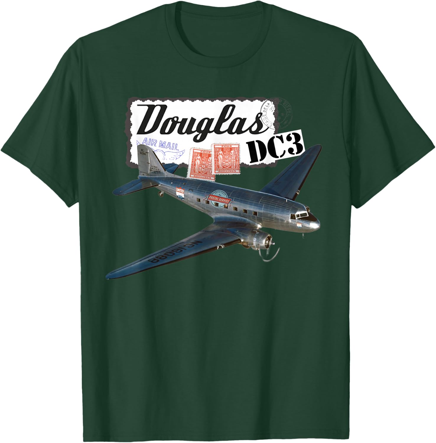 Douglas DC3 Flugzeug, Retro, Vintage, 1930er Jahre T-Shirt - T-Shirt | Forest