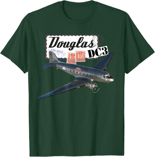 Douglas DC3 Flugzeug, Retro, Vintage, 1930er Jahre T-Shirt - T-Shirt | Forest