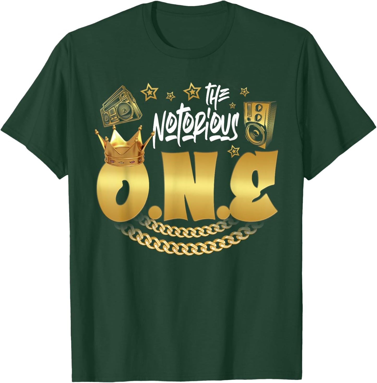 The Notorious One Old School Hip Hop Funny 1st Birthday T-Shirt - T-Shirt | Forest