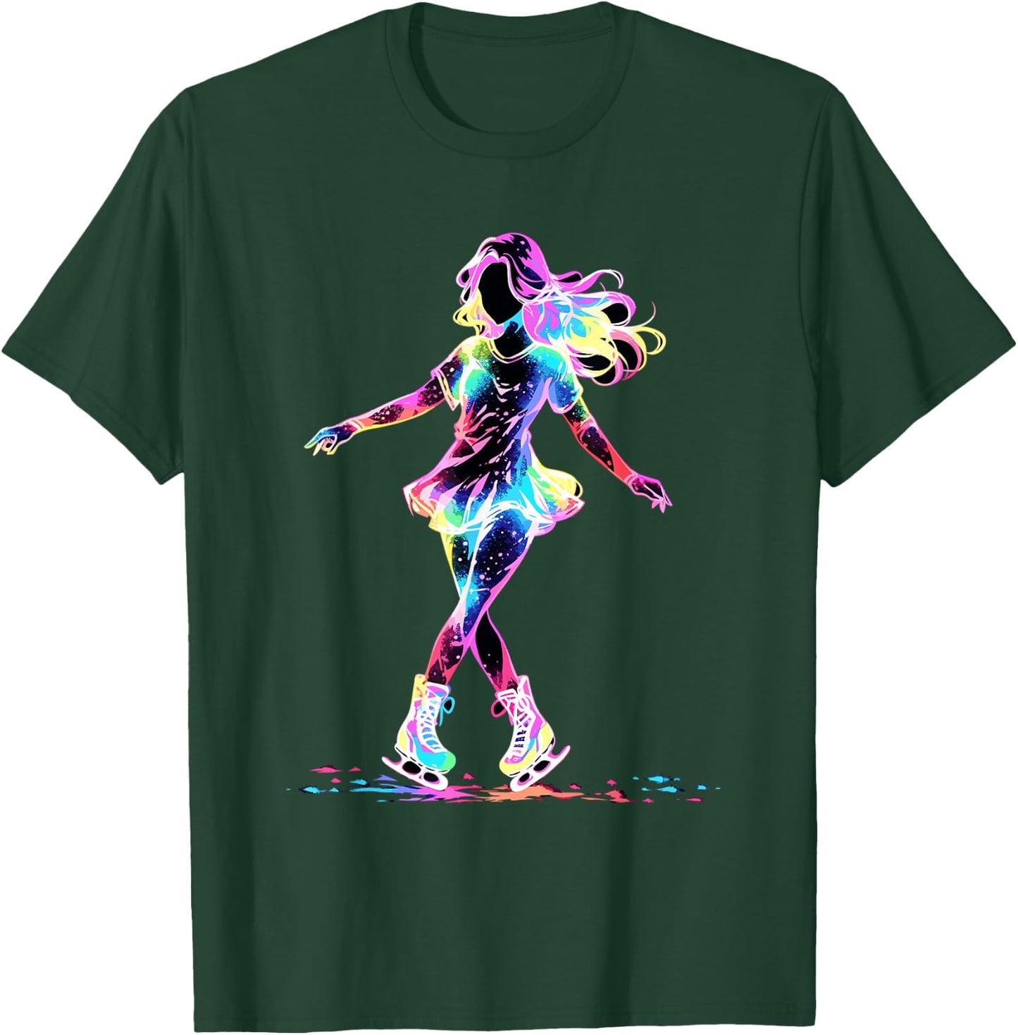 Cute Figure Skating Figure Skating for Girls , black T-Shirt - T-Shirt | Forest
