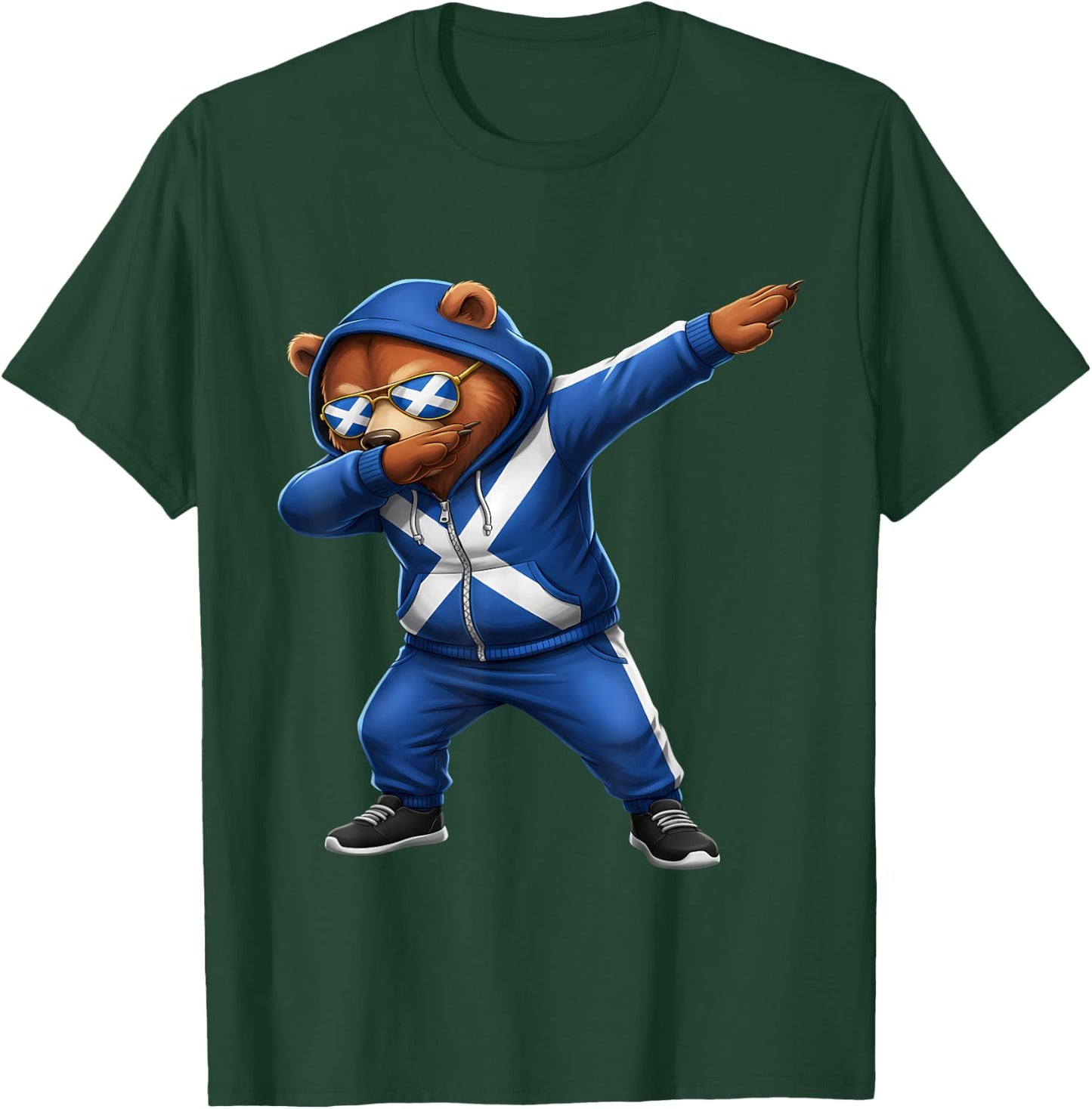 Scotland Roots Bear Scottish Flag T-Shirt - T-Shirt | Forest
