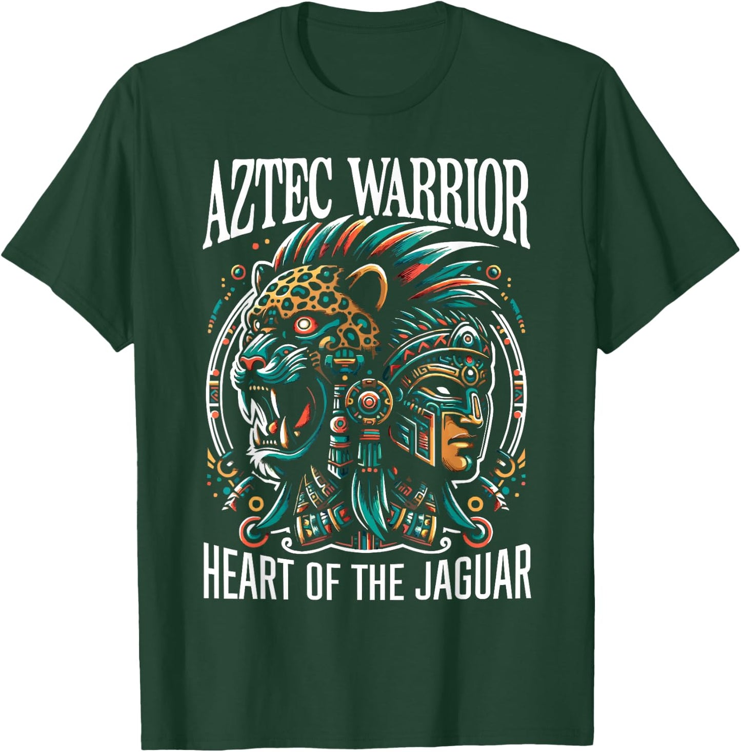 Aztec Jaguar Warrior Aztec Culture Mayan Indigenous T-Shirt - T-Shirt | Forest