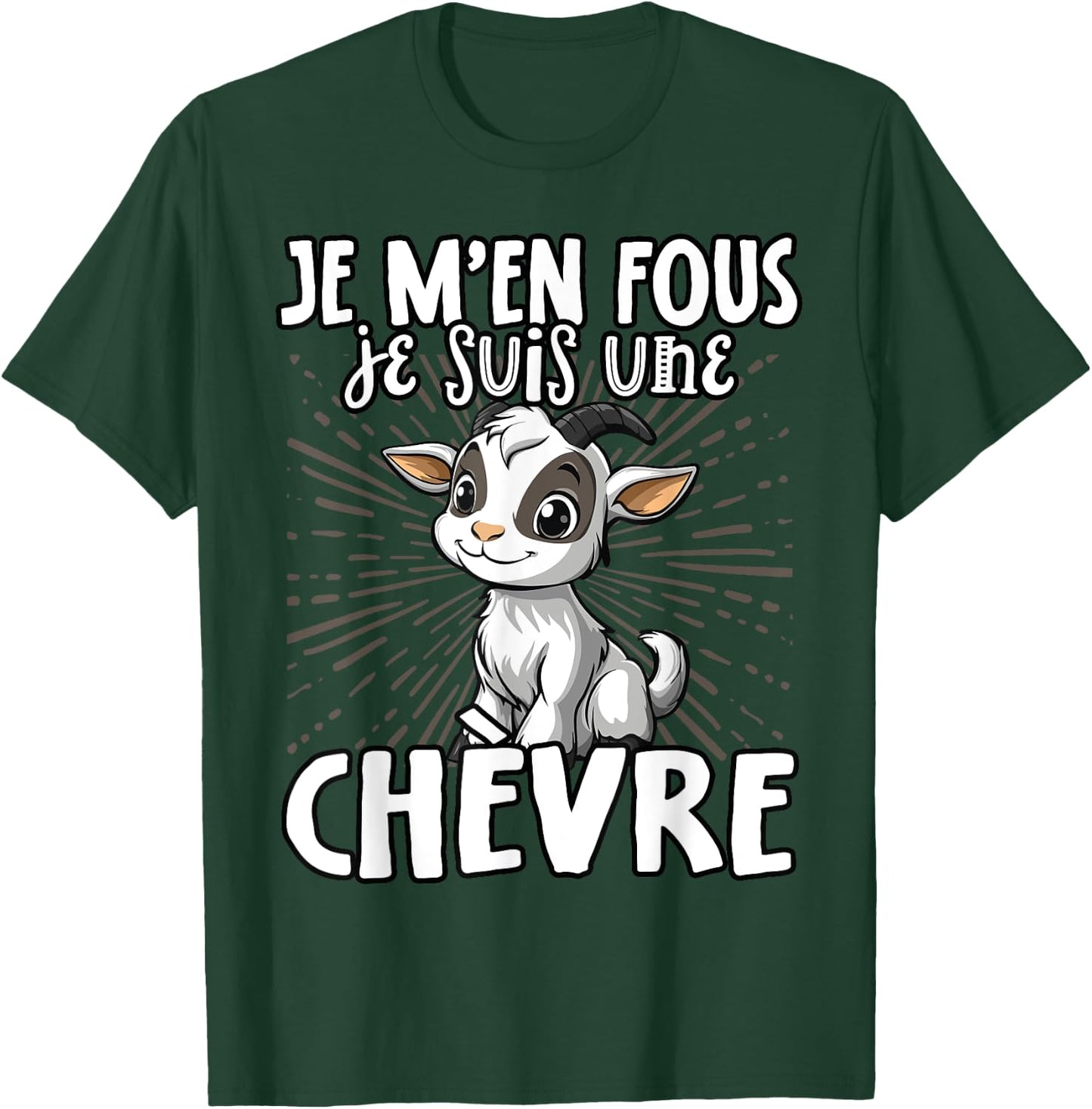 Je M'en Fous Je Suis Une Goat Cute Goat , Black, S T-Shirt - T-Shirt | Forest