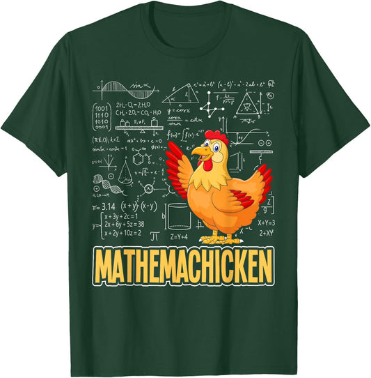 Mathemachicken - Chicken Math Lover Animal Poultry Owner T-Shirt - T-Shirt | Forest