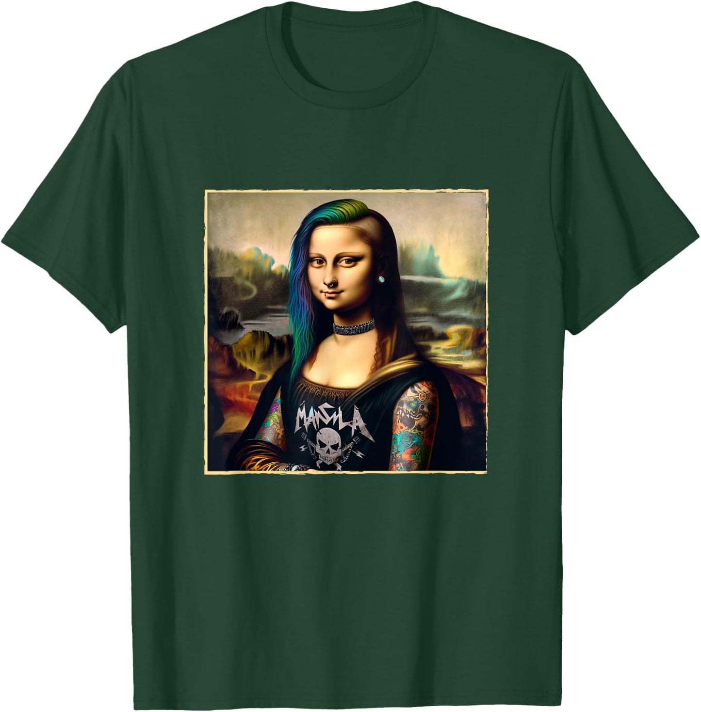 Graphic Design Metalcore Mona Lisa Bold Deathcore Vocalist , Black, S T-Shirt - T-Shirt | Forest
