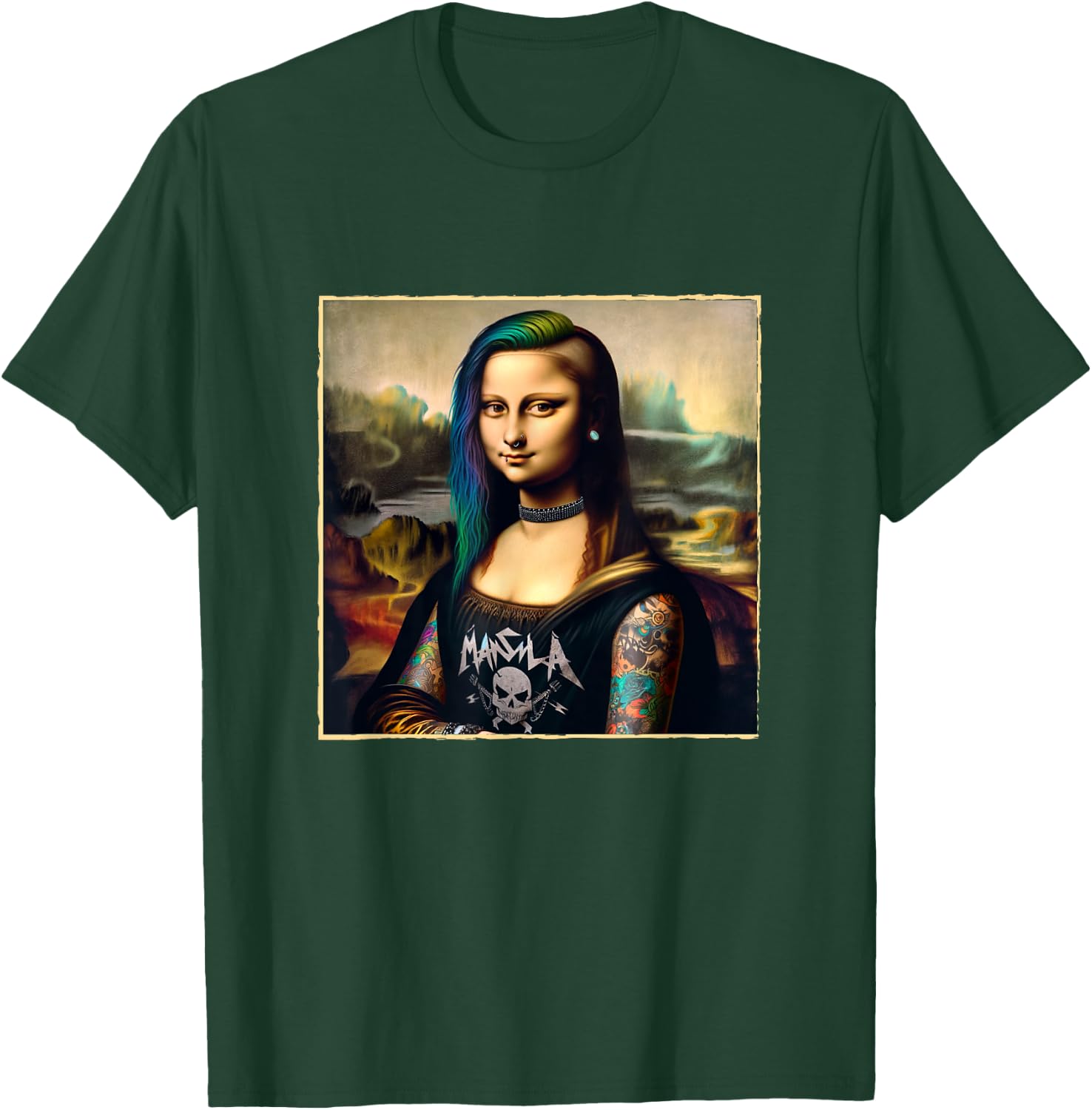 Graphic Design Metalcore Mona Lisa Bold Deathcore Vocalist , Black, S T-Shirt - T-Shirt | Forest