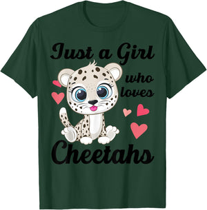 Cute Just A Girl Who Loves Cheetahs-Shirt Women Kids Toddler T-Shirt - T-Shirt | Forest