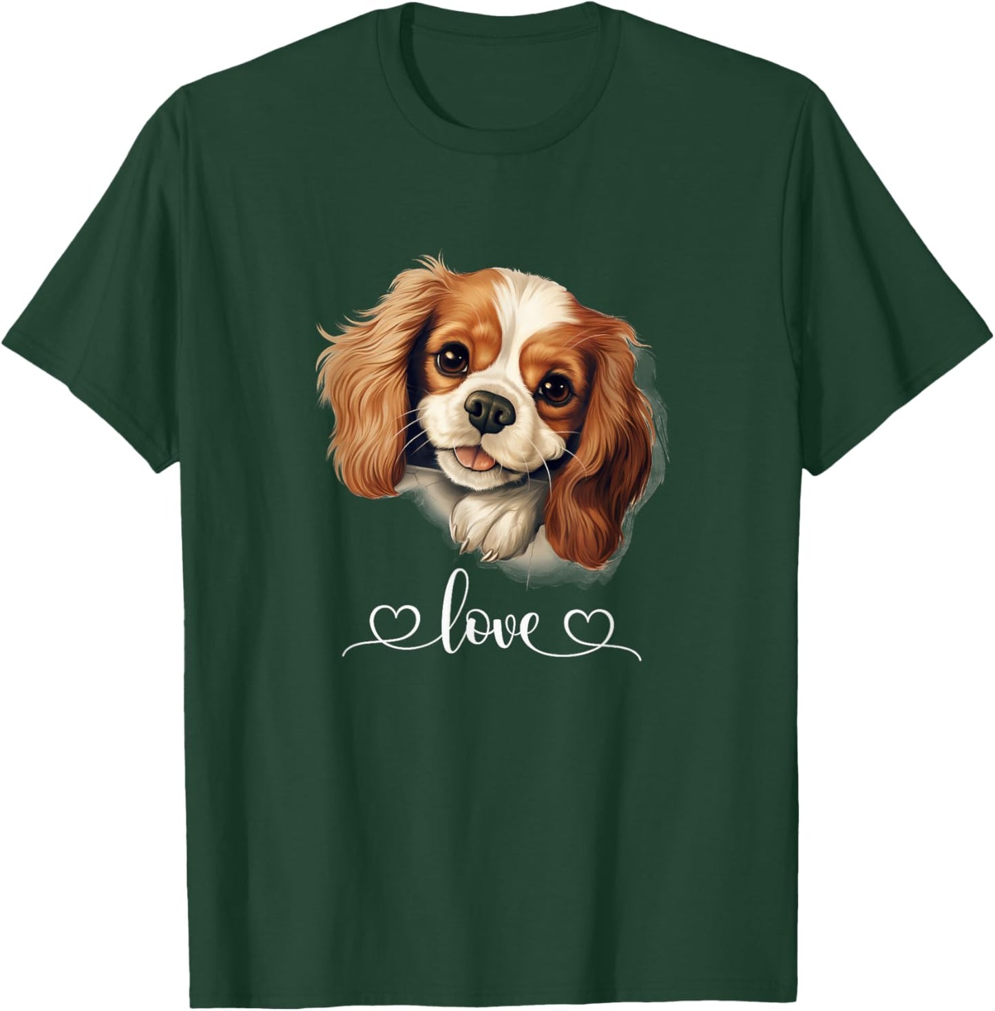 Cute Dog Graphic Puppy Cavalier King Charles Spaniel Dog , Small, Black T-Shirt - T-Shirt | Forest