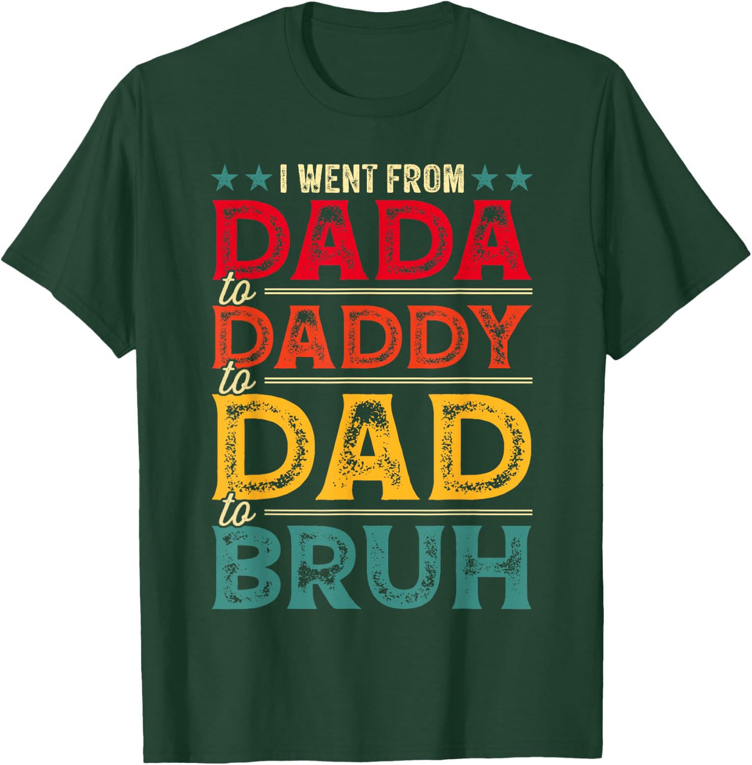 Funny Dad Evolution Dada Daddy Dad Bruh Father's Day Men T-Shirt - T-Shirt | Forest