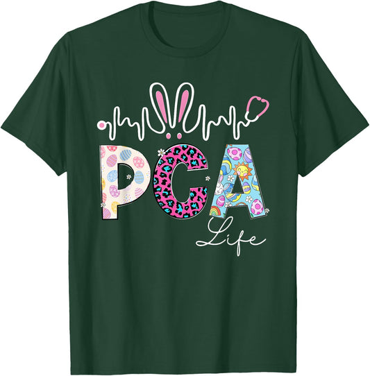 PCA Life Stethoscope Leopard Cute Easter Bunny Easter Day T-Shirt - T-Shirt | Forest