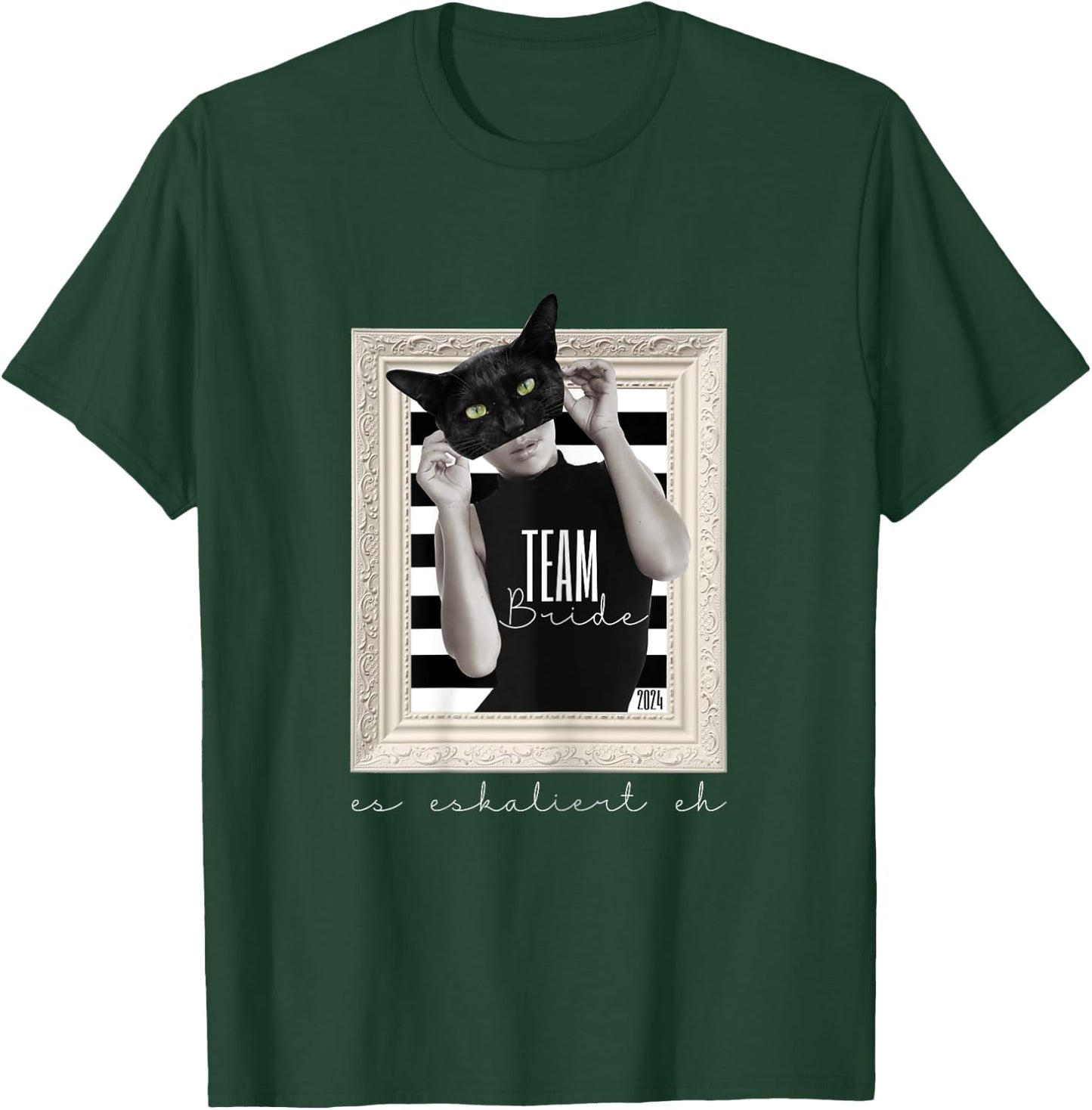 Schärpe Team Bride Katze elegant Junggesellenabschied Frauen T-Shirt - T-Shirt | Forest