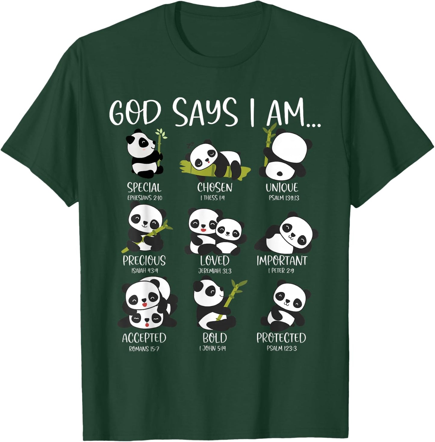 God Say I Am Cute Anime Panda Bible Quotes T-Shirt - T-Shirt | Forest
