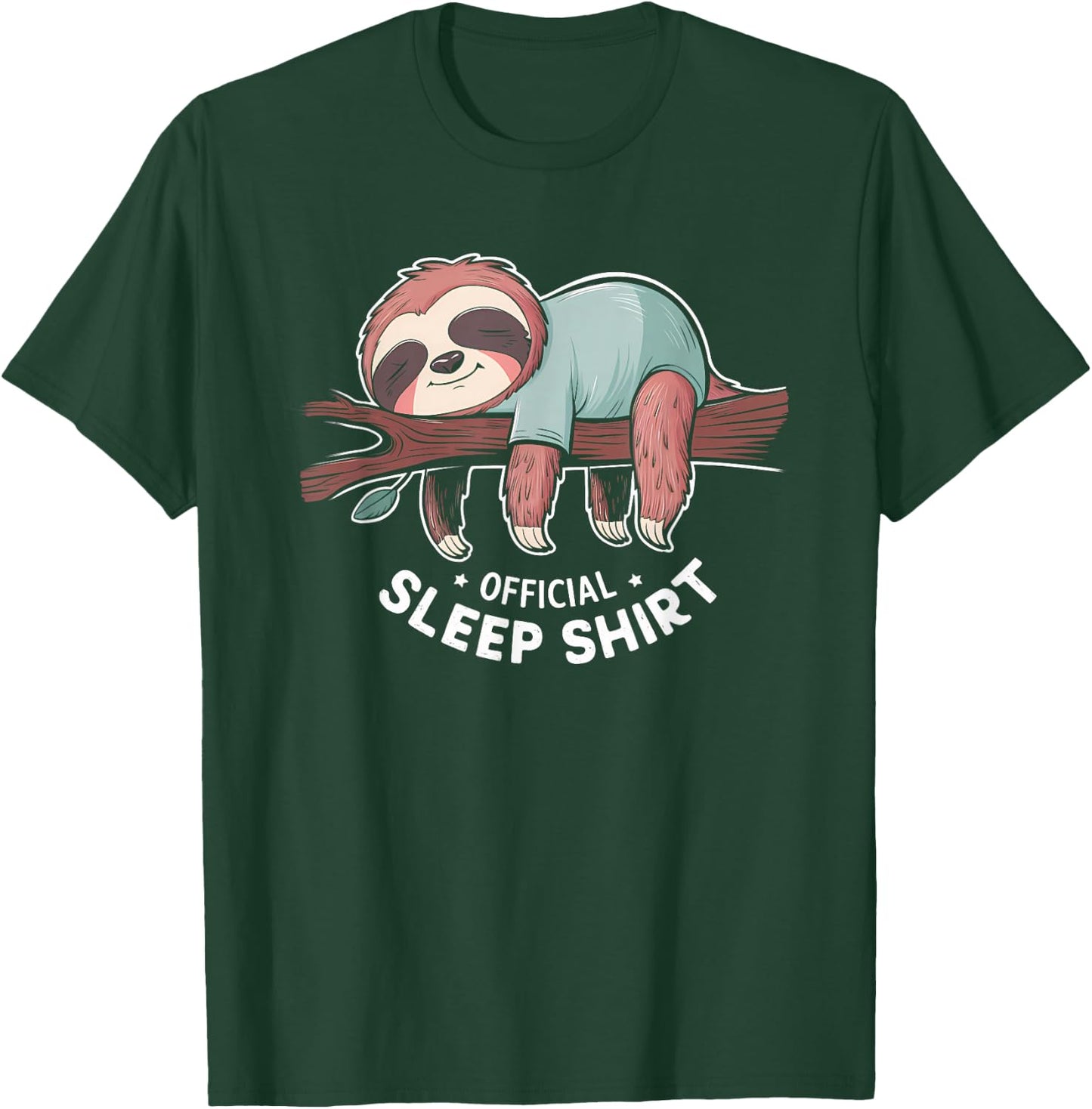 Official Sleep Shirt Sloth Pajamas Nightgown T-Shirt - T-Shirt | Forest