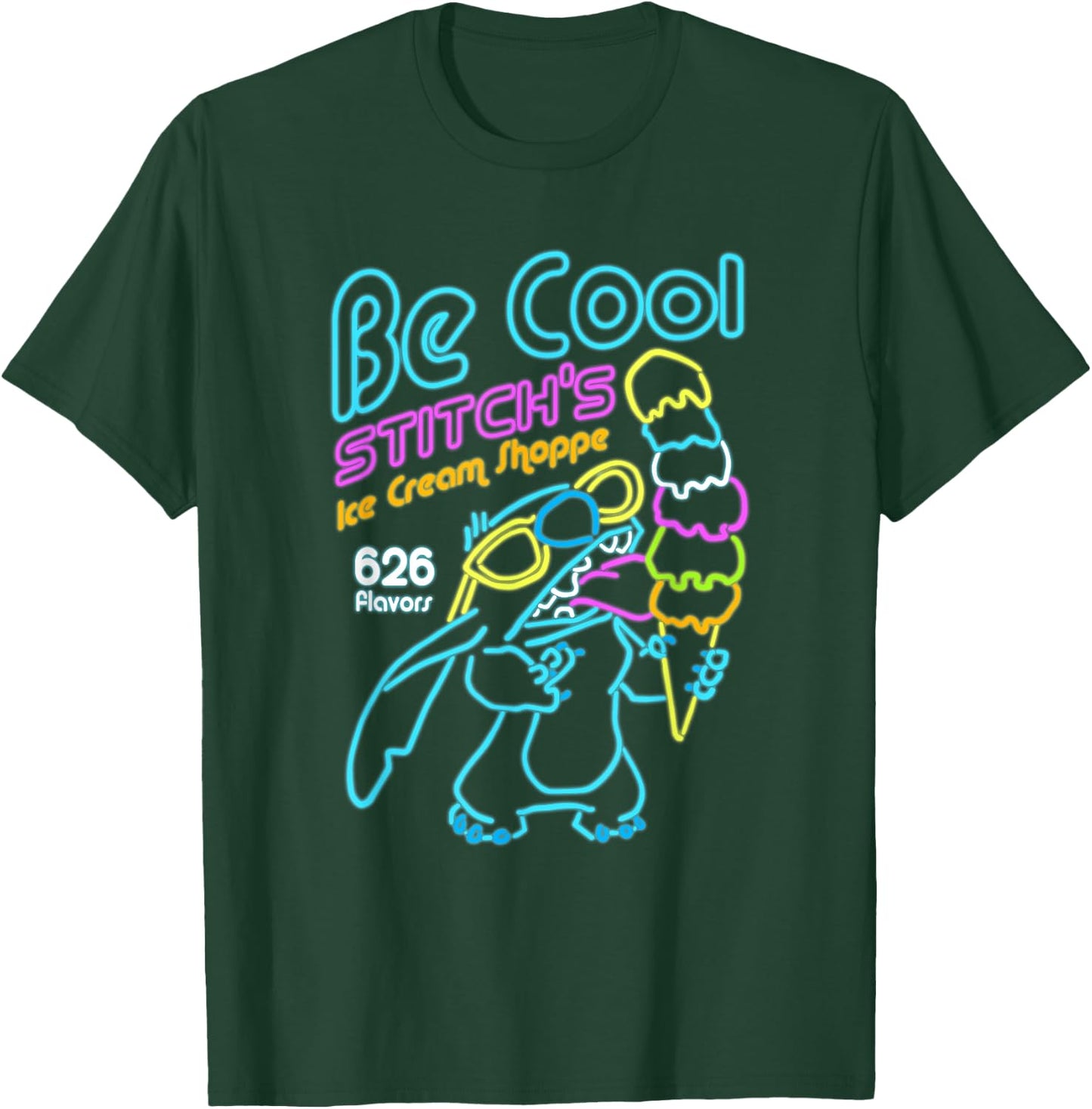 Disney Lilo & Stitch Be Cool Stitch's Ice Cream Shoppe T-Shirt - T-Shirt | Forest