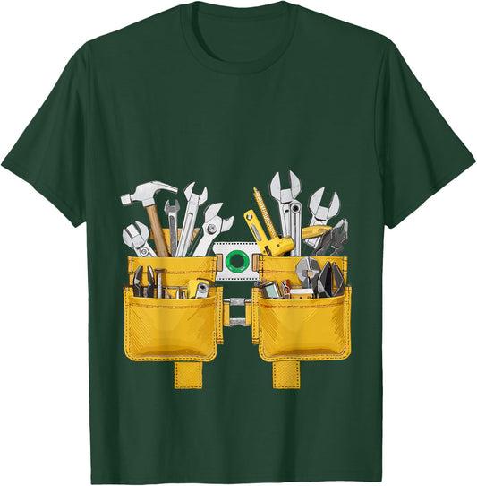 Oys Tool Belt Easy Builder Costume Construction T-Shirt - T-Shirt | Forest