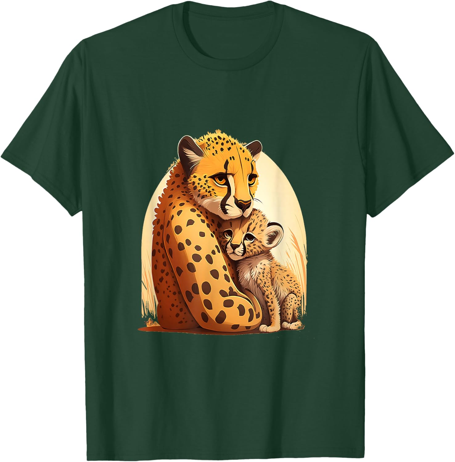 Zookeeping Mother Animal Lover Mom And Baby Cheetah T-Shirt - T-Shirt | Forest