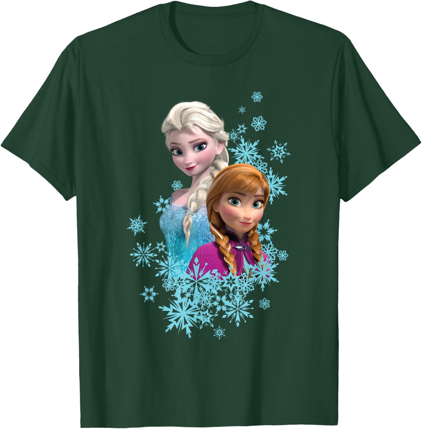 Frozen Elsa And Anna Sisters , black T-Shirt - T-Shirt | Forest