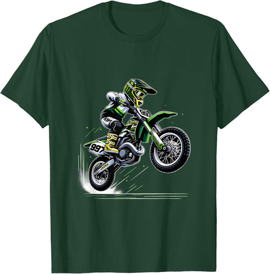 Motorcross Jungen Dirtbike T-Shirt - T-Shirt | Forest