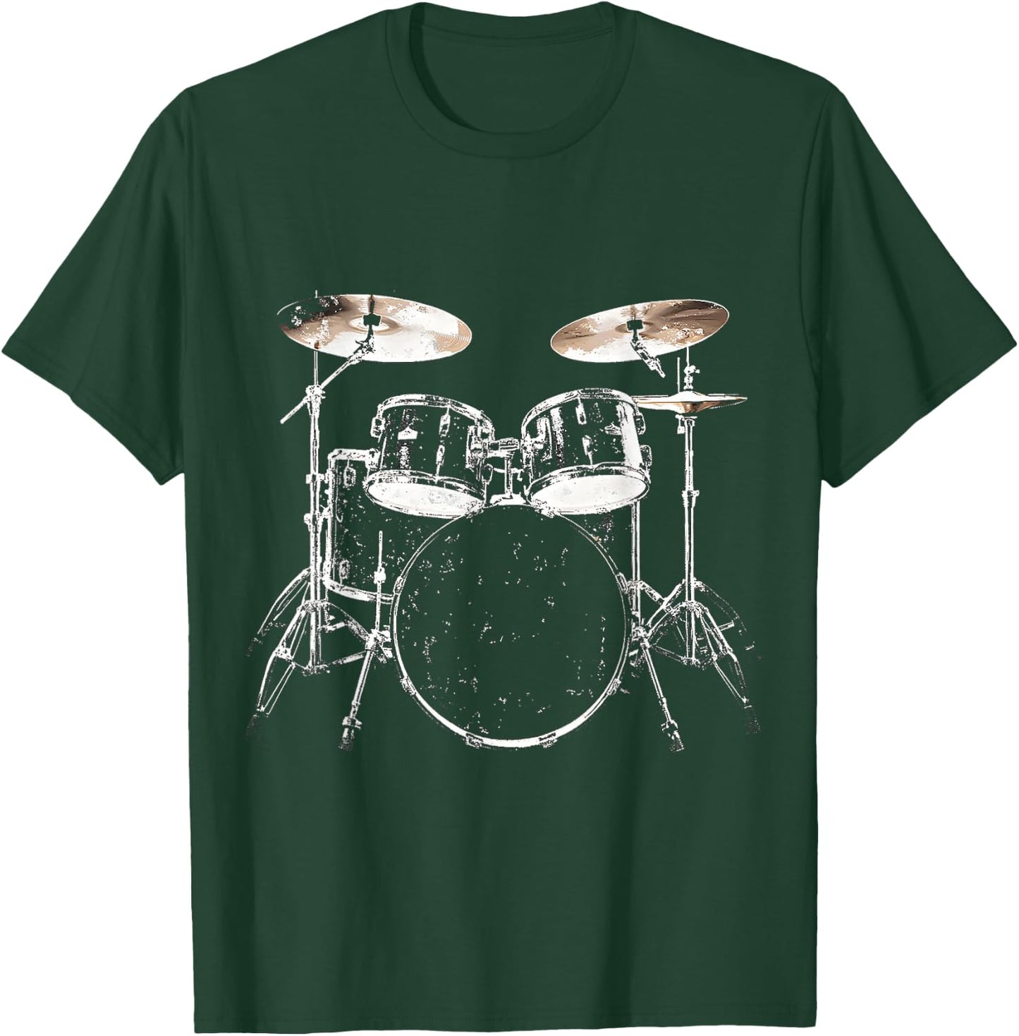 Drumset Music Instrument Motif Illustration Drumset T-Shirt - T-Shirt | Forest