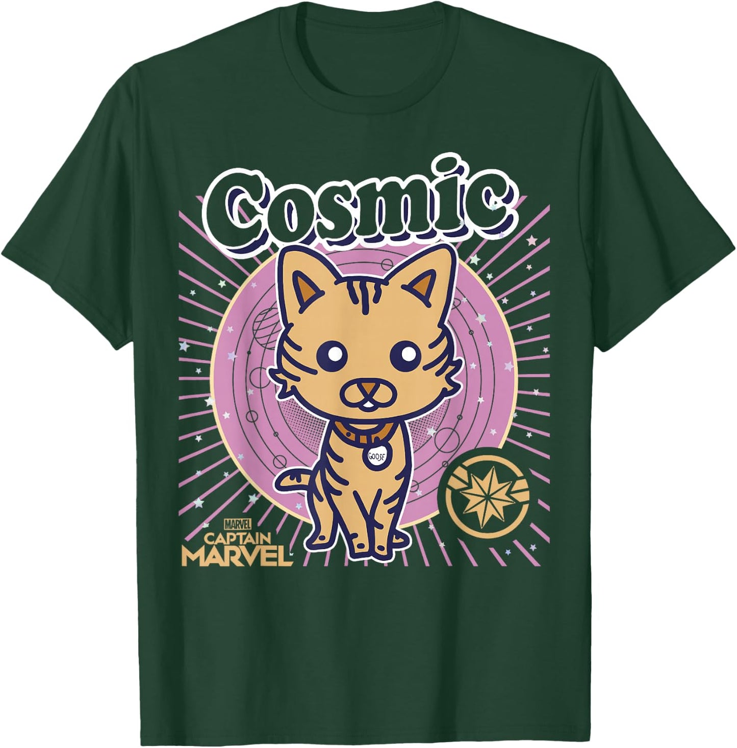 Marvel Captain Marvel Cartoon Goose Cosmic Line Art T-Shirt - T-Shirt | Forest