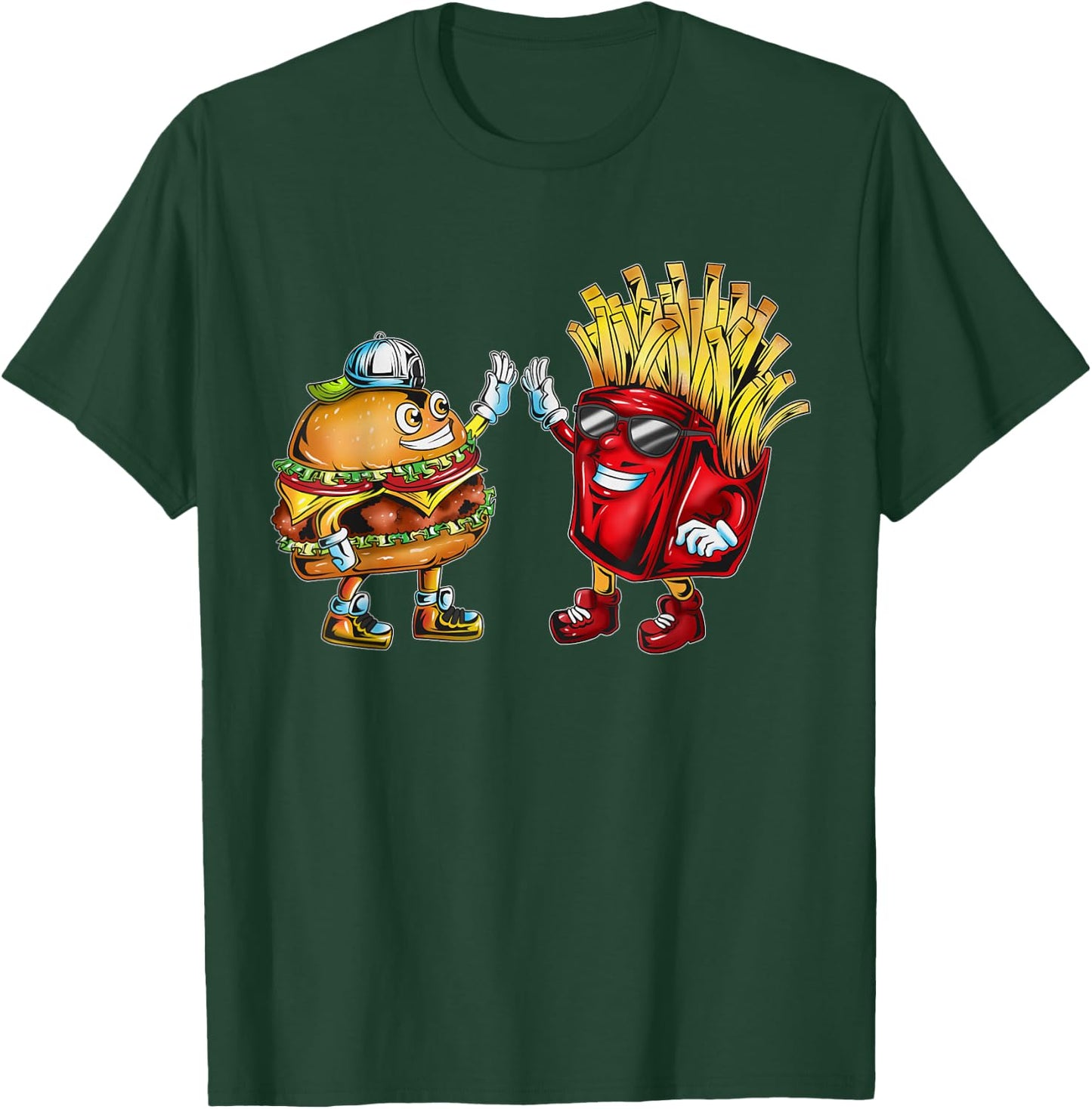 Freunde Pommes Fastfood Hamburger Kids Erwachsene Burger T-Shirt - T-Shirt | Forest