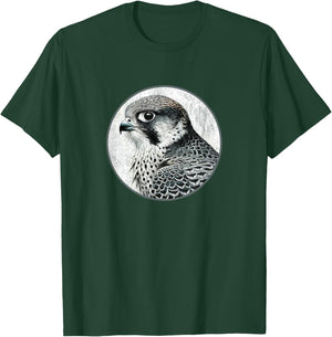 Colorful Retro Peregrine Falcon Design by Bird Fan T-Shirt - T-Shirt | Forest
