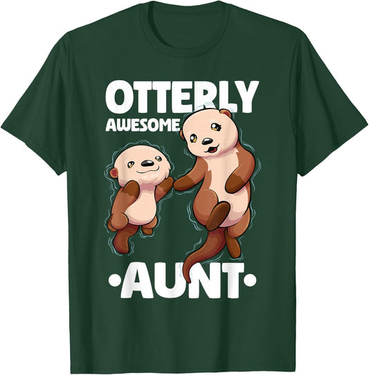 Otterly Awesome Aunt Cute Otter Aunt Women T-Shirt - T-Shirt | Forest