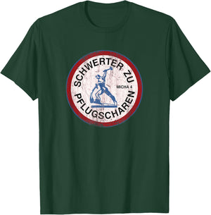 Swords to Plowshares Peace Disarmament Micha 4 , black T-Shirt - T-Shirt | Forest