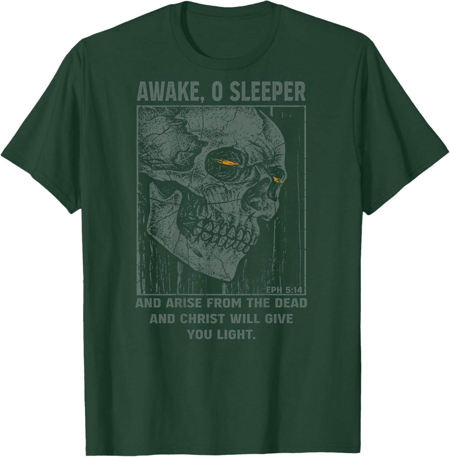 Skull Awake O Sleeper And Arise From The Dead (on back) T-Shirt - T-Shirt | Forest