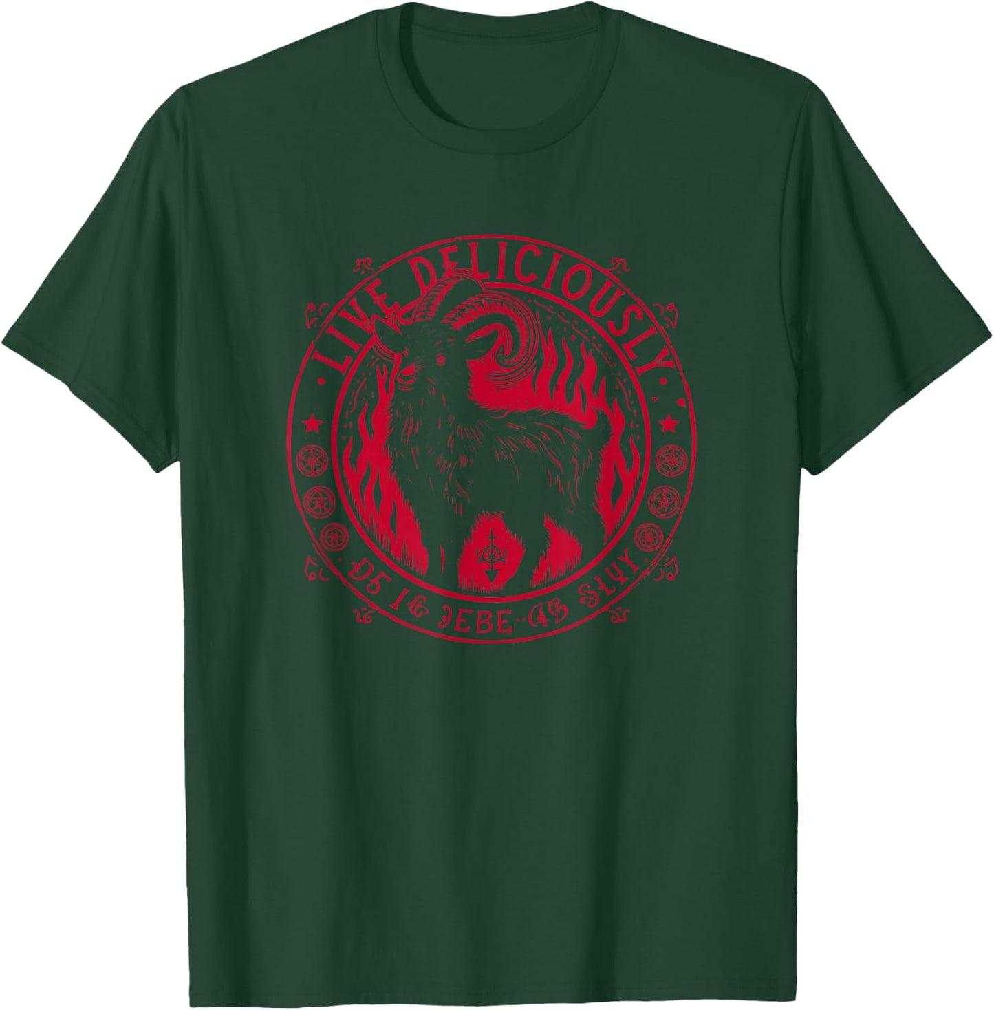Vintage Live Deliciously Occult Goat Witch T-Shirt - T-Shirt | Forest
