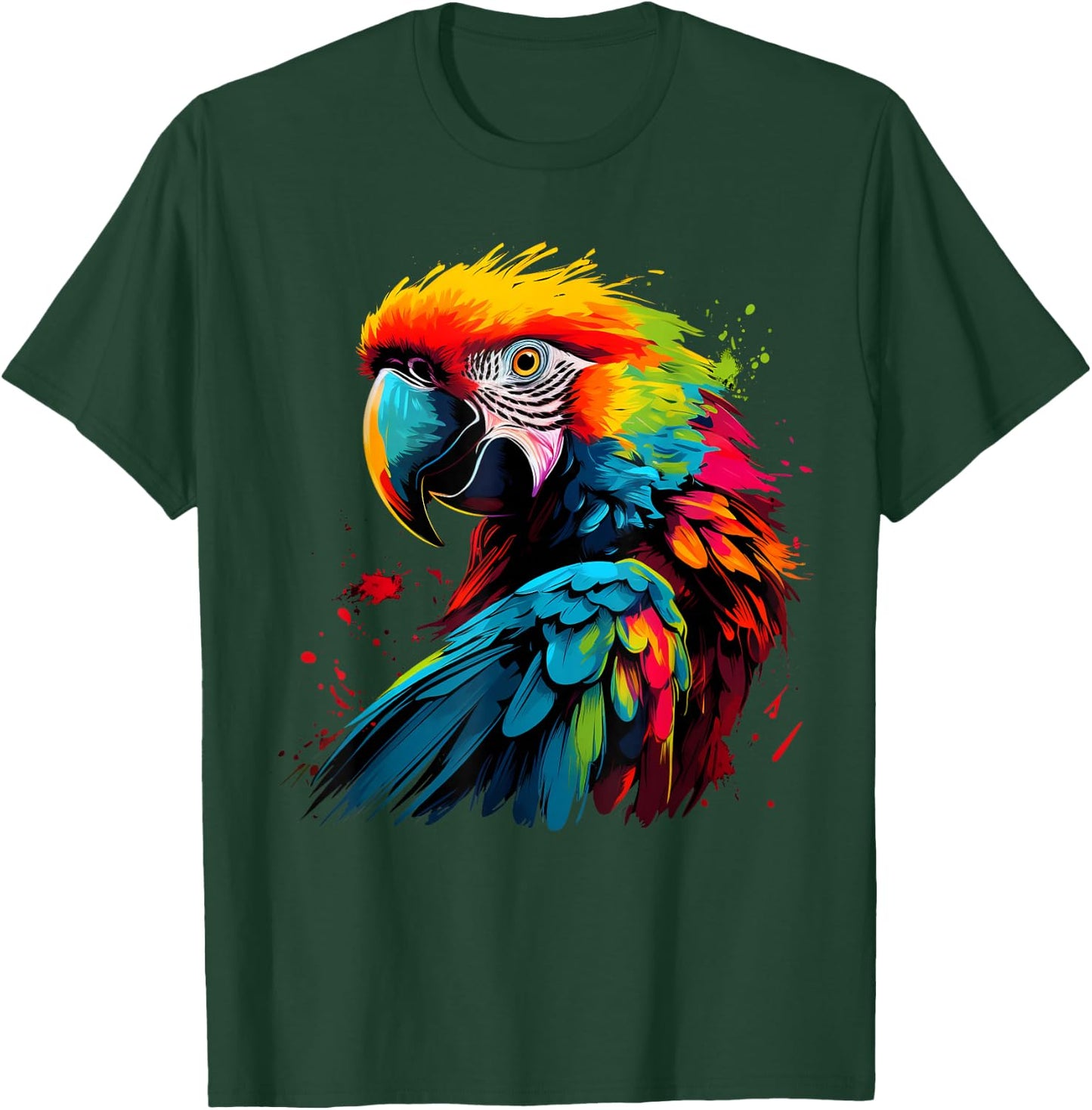 Artistic Colorful Pop Art painted Parrot T-Shirt - T-Shirt | Forest
