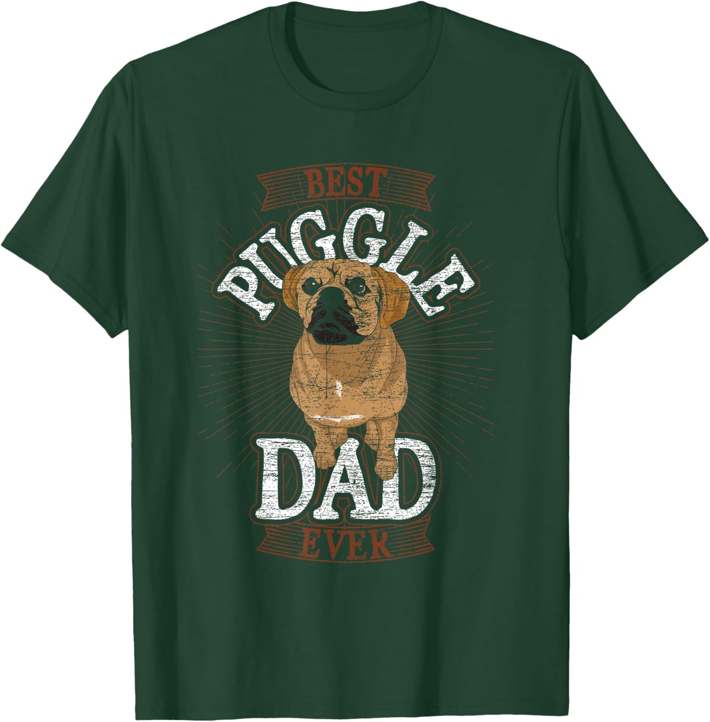 Animal Puggle Dad Dog Dad Fathers Day Dog Lover Pet Puggle Men Women Kids T-Shirt - T-Shirt | Forest
