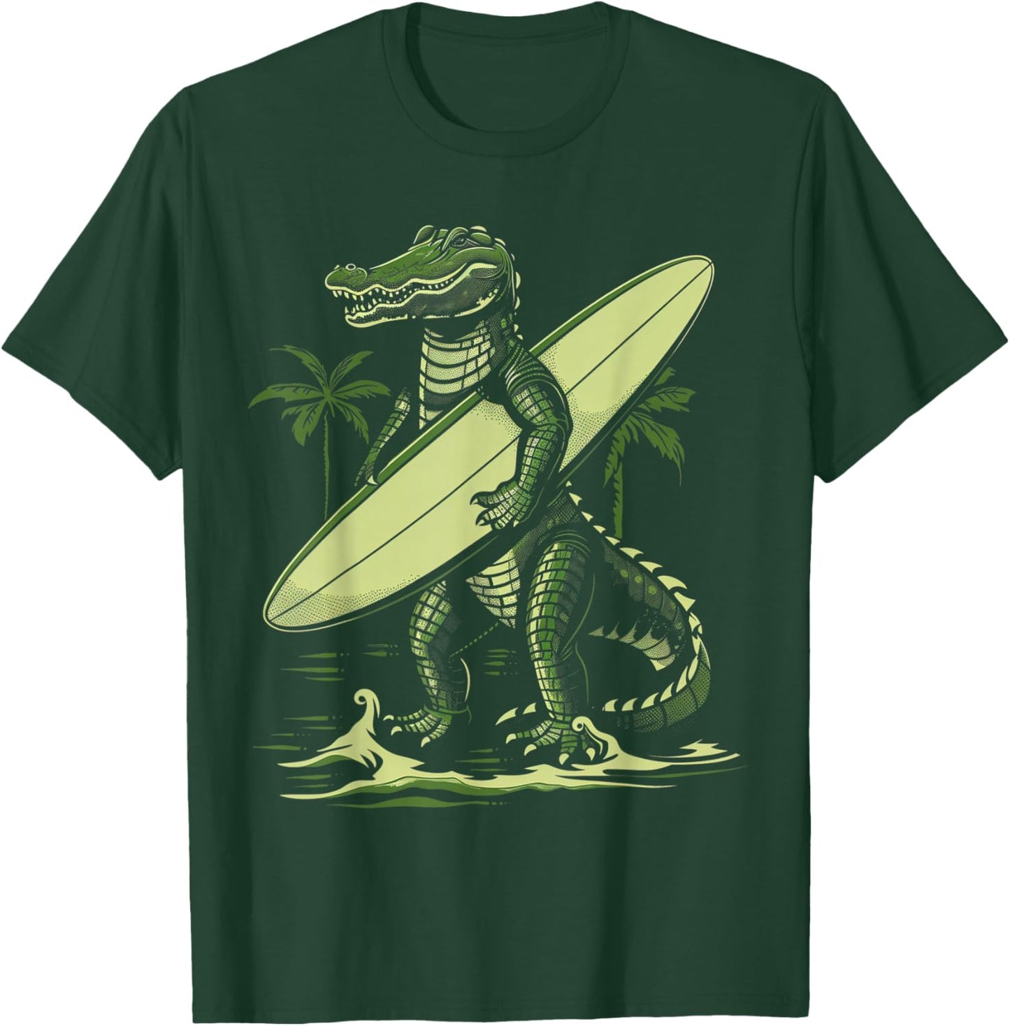 Alligator Gator Crocodile Surf Surfer Reptile Lover Funny T-Shirt - T-Shirt | Forest