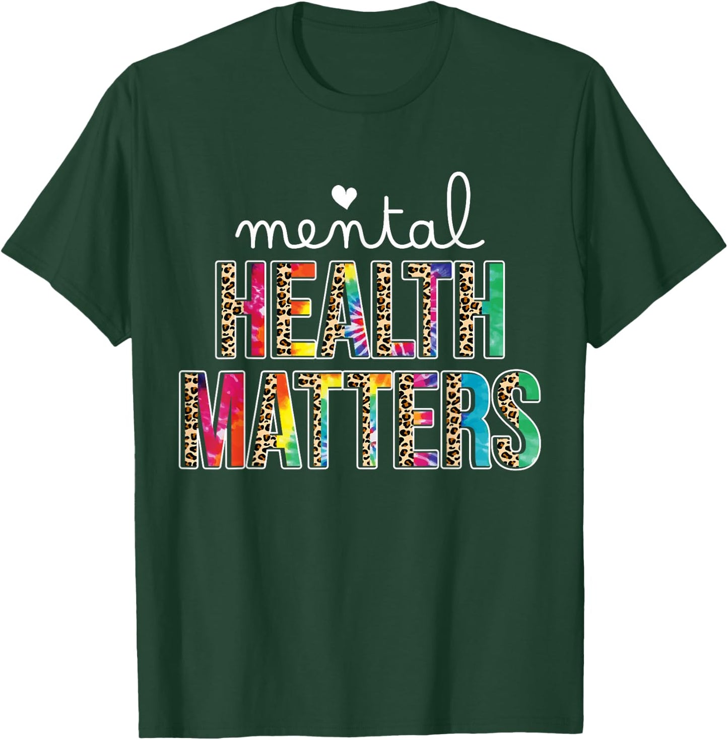 Mental Health Matters Leopard Human Brain Illness Awareness T-Shirt - T-Shirt | Forest